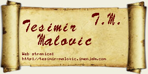 Tešimir Malović vizit kartica